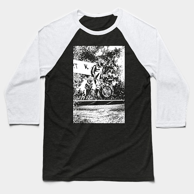 bmx race Baseball T-Shirt by rickylabellevie